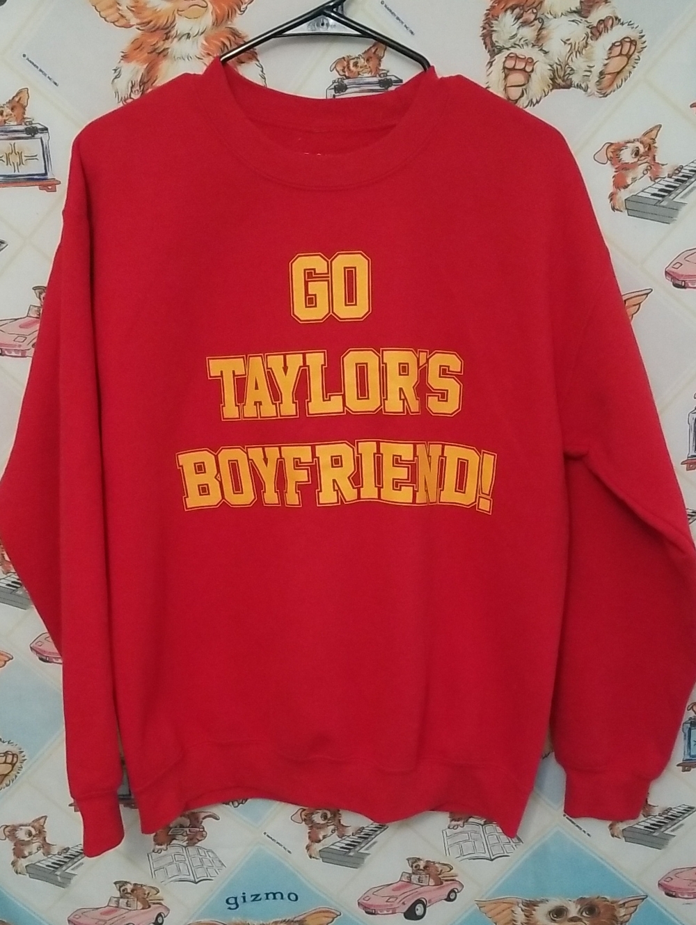 Go Taylors Boyfriend Sweatshirt Medium Crew Neck Red Travis Kelce Taylor Swift